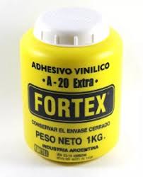 (CJC00) COLA "FORTEX"  A-20 PARA CARPINTEROS DE 1/8 KG. - CEMENTO CONTACTO+COLA VINILICA - COLA PARA CARPINTERO "FORTEX"