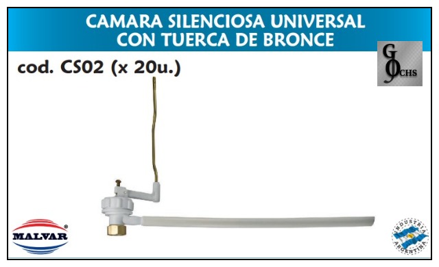 (CS02) CAMARA SILENCIOSA UNIVERSAL CON TUERCA DE BRONCE - SANITARIOS - CAMARA SILENCIOSA