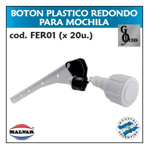 (FER01) BOTON PLASTICO REDONDO PARA MOCHILA - SANITARIOS - BOTON PLASTICO