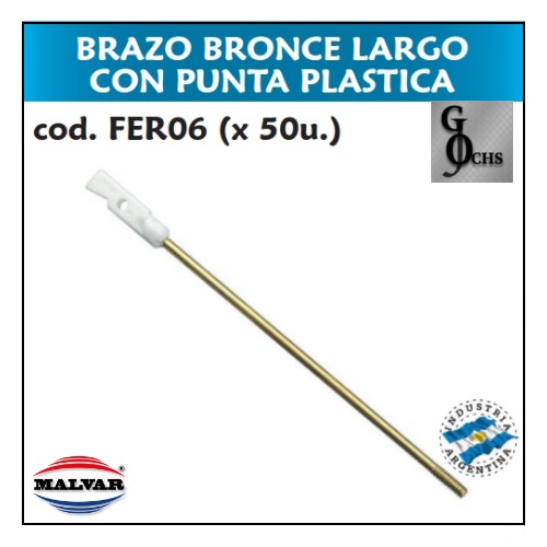 (FER06) BRAZO BRONCE LARGO CON PUNTA PLASTICA - SANITARIOS - REPUESTOS VARIOS