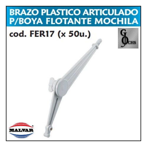 (FER17) BRAZO PLASTICO ARTICULADO PARA BOYA FLOTANTE MOCHILA - SANITARIOS - BRAZO DE PLASTICO