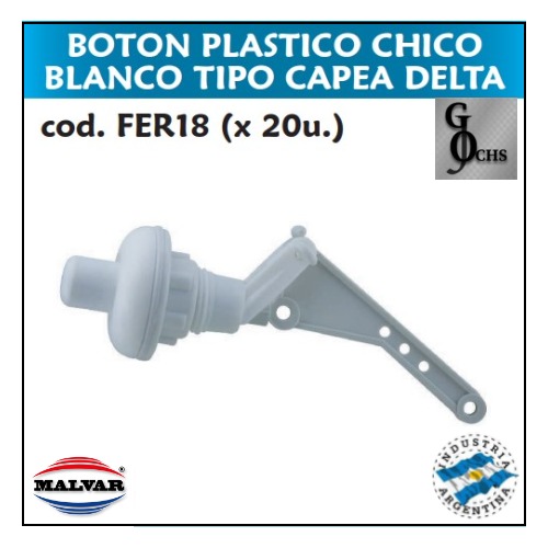 (FER18) BOTON PLASTICO CHICO BLANCO T/CAPEA DELTA - SANITARIOS - BOTON PLASTICO