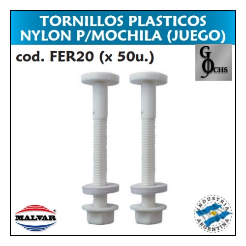 (FER20) TORNILLO PLASTICO PARA MOCHILA - SANITARIOS - SOPORTE PARA ASIENTO