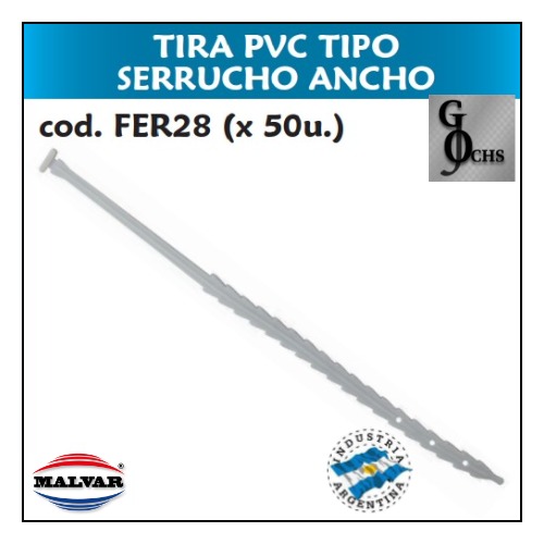 (FER28) TIRA PVC TIPO SERRUCHO ANCHA - SANITARIOS - TIRA PVC