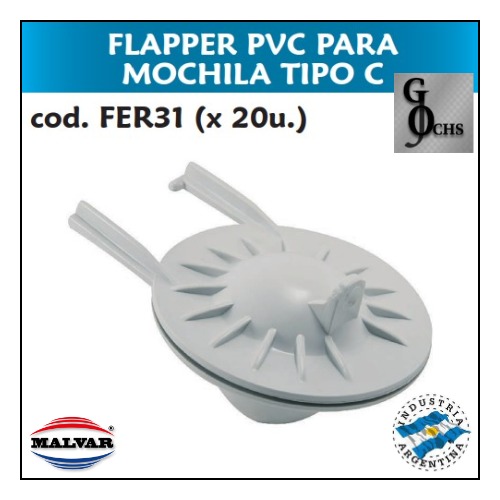 (FER31) FLAPPER PVC PARA MOCHILA TIPO C - SANITARIOS - DE PVC