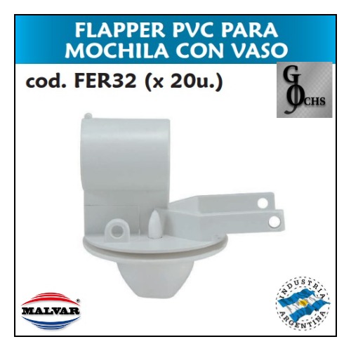 (FER32) FLAPPER PVC PARA MOCHILA CON VASO - SANITARIOS - DE PVC