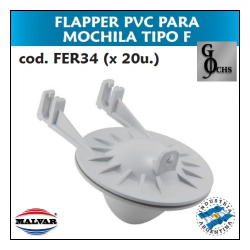 (FER34) FLAPPER PVC PARA MOCHILA TIPO F - SANITARIOS - DE PVC