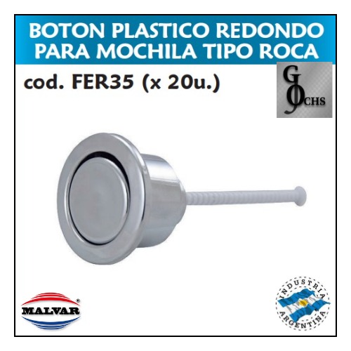 (FER35) BOTON PLASTICO REDONDO PARA MOCHILA TIPO ROCA - SANITARIOS - BOTON PLASTICO