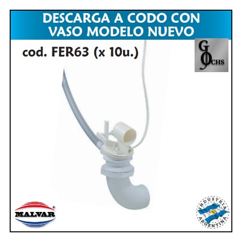 (FER63) DESCARGA A CODO CON VASO MODELO NUEVO - SANITARIOS - DESCARGA INODORO