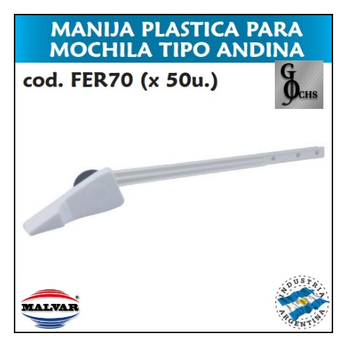 (FER70) MANIJA PARA MOCHILA TIPO ANDINA PLASTICA - SANITARIOS - MANIJAS PLASTICAS