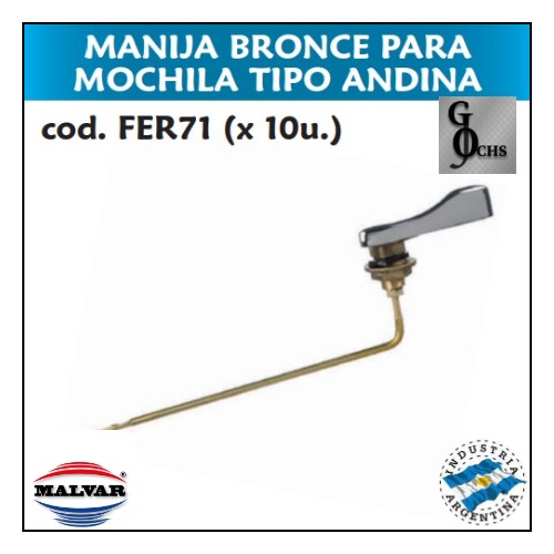 (FER71) MANIJA PARA MOCHILA TIPO ANDINA DE BRONCE - SANITARIOS - BRONCE