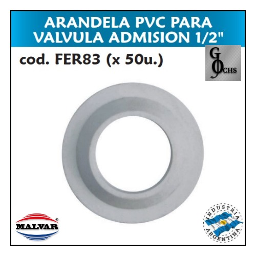 (FER83) ARANDELA PVC PARA VALVULA ADMISION 1/2 - SANITARIOS - ARANDELAS PVC