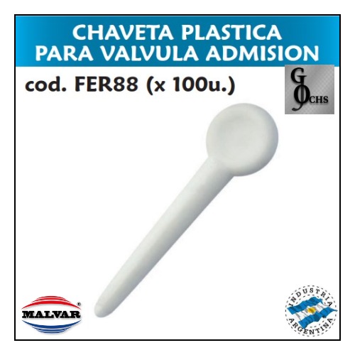 (FER88) CHAVETA PLASTICA PARA VALVULA ADMISION - SANITARIOS - PLASTICAS