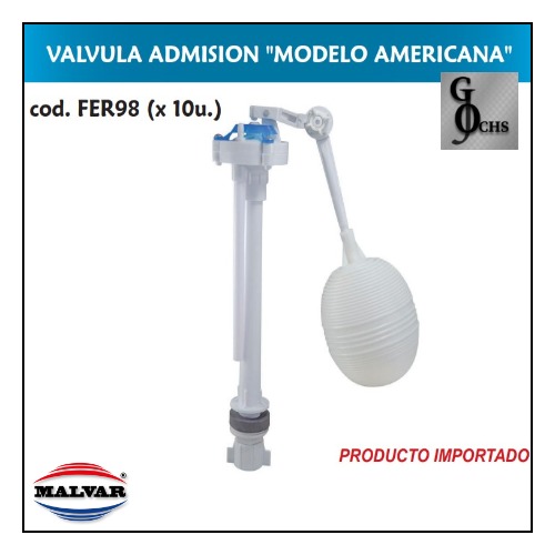 (FER98) VALVULA DE ADMISION PARA MOCHILA "MODELO AMERICANA" - SANITARIOS - ADMISION PLASTICA