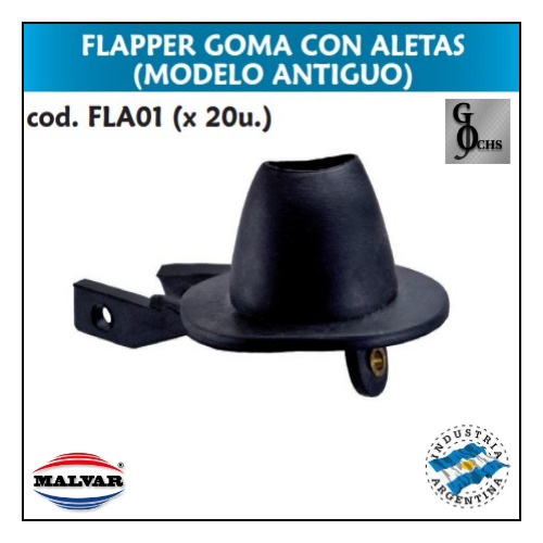 (FLA01) FLAPPER GOMA CON ALETAS (MODELO ANTIGUO) - SANITARIOS - DE GOMA LIVIANO
