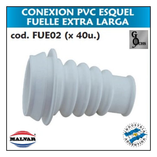 (FUE02) CONEXION PVC ESQUEL FUELLE EXTRA LARGA - SANITARIOS - CONEX INODORO PVC