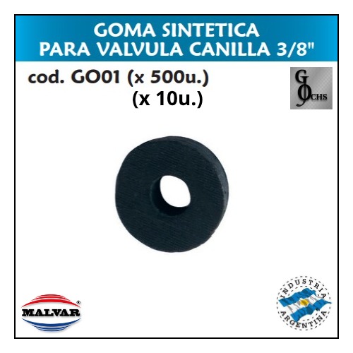 (GO01) GOMA SINTETICA PARA VALVULA CANILLA 3/8 - SANITARIOS - VALVULAS PARA CANILL