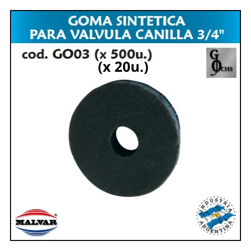 (GO03) GOMA SINTETICA PARA VALVULA CANILLA 3/4 - SANITARIOS - VALVULAS PARA CANILL