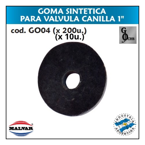 (GO04) GOMA SINTETICA PARA VALVULA CANILLA 1" - SANITARIOS - VALVULAS PARA CANILL