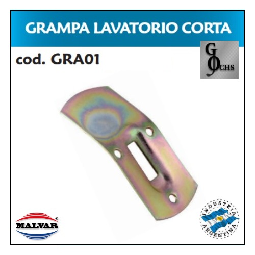 (GRA01) GRAMPA LAVATORIO CORTA - SANITARIOS - GRAMPAS