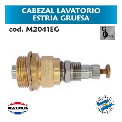 (M2041EG) CABEZAL DE BRONCE FV LAVATORIO ESTRIA GRUESA - SANITARIOS - CABEZALES