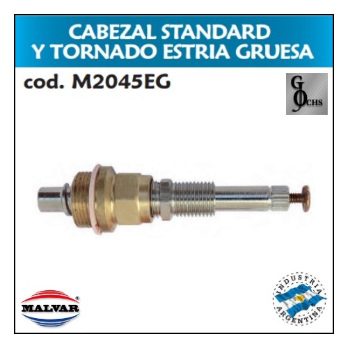 (M2045EG) CABEZAL DE BRONCE STANDARD Y TORNADO ESTRIA GRUESA - SANITARIOS - CABEZALES