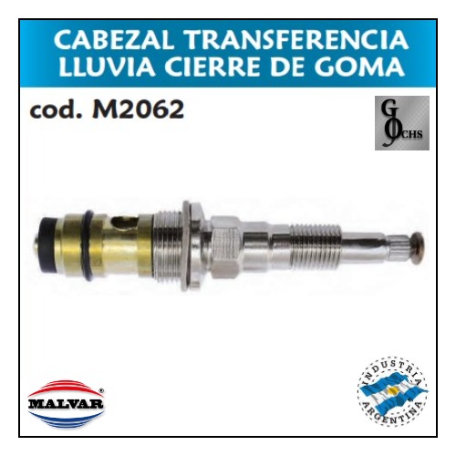 (M2062) CABEZAL DE BRONCE TRANSFERENCIA PARA LLUVIA CIERRE DE GOMA - SANITARIOS - CABEZALES
