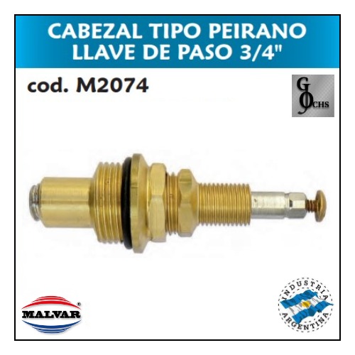 (M2074) CABEZAL PEIRANO LLAVE DE PASO 3/4 - SANITARIOS - CABEZALES