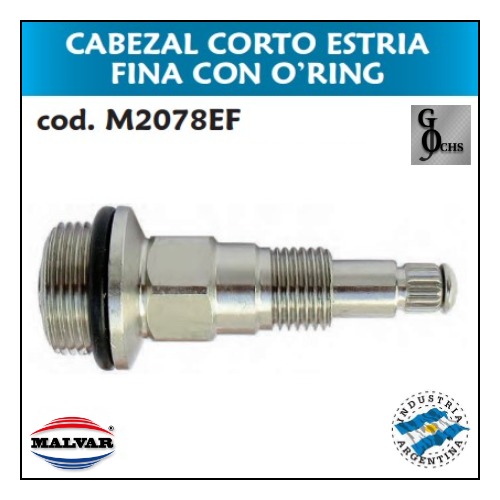 (M2078EF) CABEZAL CORTO ESTRIA FINA CON O,RING - SANITARIOS - CABEZALES