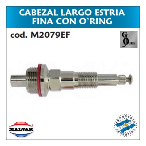 (M2079EF) CABEZAL LARGO ESTRIA FINA CON O"RING - SANITARIOS - CABEZALES