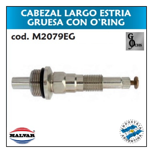 (M2079EG) CABEZAL LARGO ESTRIA GRUESA CON O"RING - SANITARIOS - CABEZALES