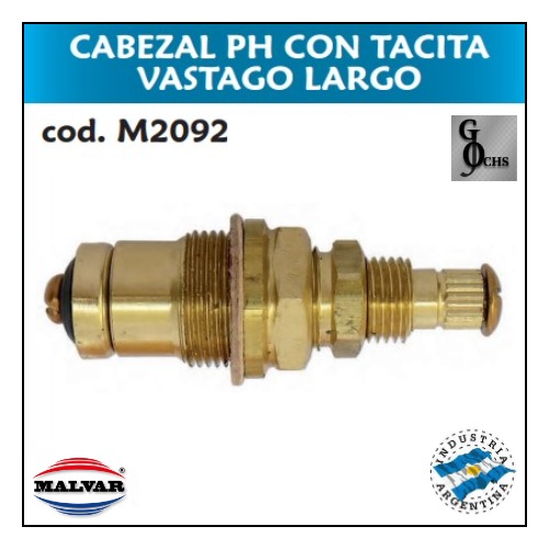 (M2092) CABEZAL DE BRONCE PH CON TACITA VASTAGO LARGO - SANITARIOS - CABEZALES