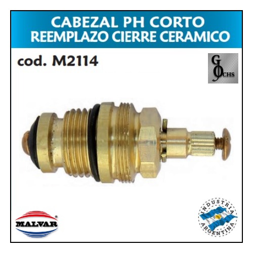 (M2114) CABEZAL PH CORTO REEMPLAZO CIERRE CERAMICO - SANITARIOS - CABEZALES