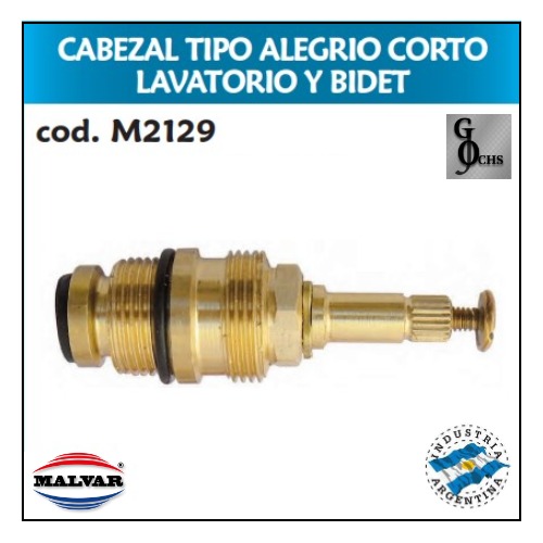 (M2129) CABEZAL TIPO ALEGRIO CORTO LAVATORIO Y BIDET - SANITARIOS - CABEZALES