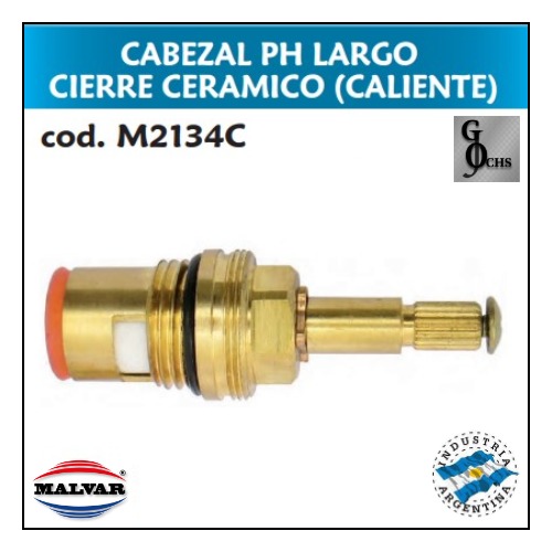 (M2134C) CABEZAL DE BRONCE PH LARGO CIERRE CERAMICO (CALIENTE) - SANITARIOS - CABEZALES