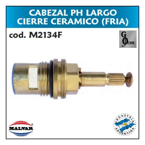 (M2134F) CABEZAL DE BRONCE PH LARGO CIERRE CERAMICO (FRIA) - SANITARIOS - CABEZALES