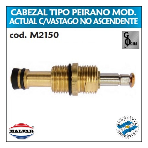 (M2150) CABEZAL PEIRANO MODELO ACTUAL CON VASTAGO NO ASCENDENTE - SANITARIOS - CABEZALES