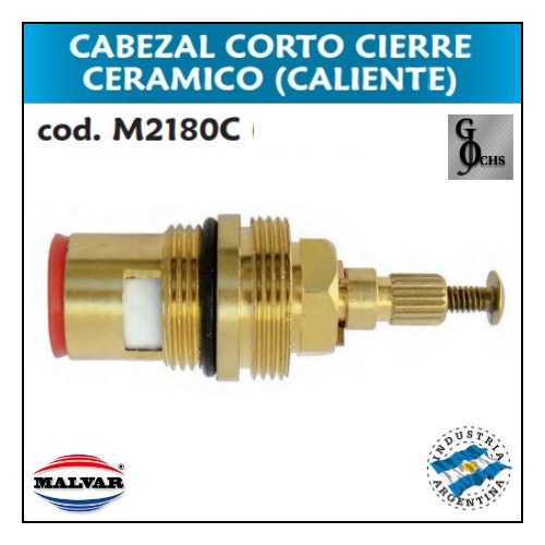 (M2180C) CABEZAL CANILLA CORTO CIERRE CERAMICO CALIENTE - SANITARIOS - CABEZALES