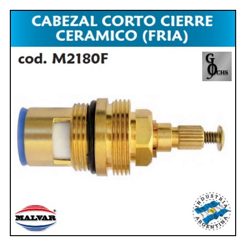 (M2180F) CABEZAL CANILLA CORTO CIERRE CERAMICO FRIA - SANITARIOS - CABEZALES