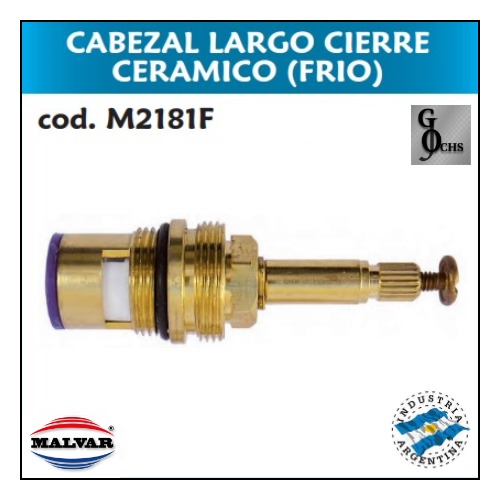 (M2181F) CABEZAL DE BRONCE LARGO CIERRE CERAMICO (FRIA) - SANITARIOS - CABEZALES