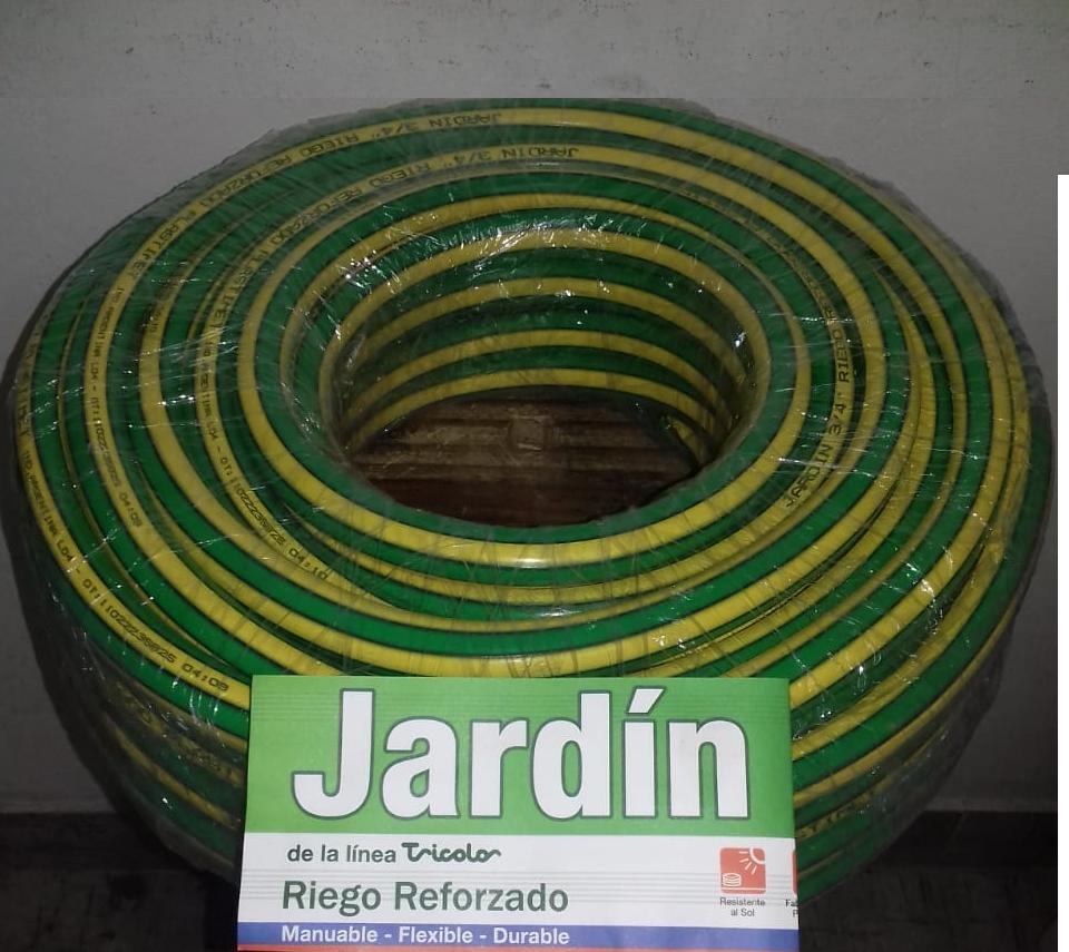 (MGR10) MANGUERA "TRICOLOR PLASTIMET" REFORZADA "JARDIN" 1/2 X15 MT - MANGUERAS - PARA RIEGO