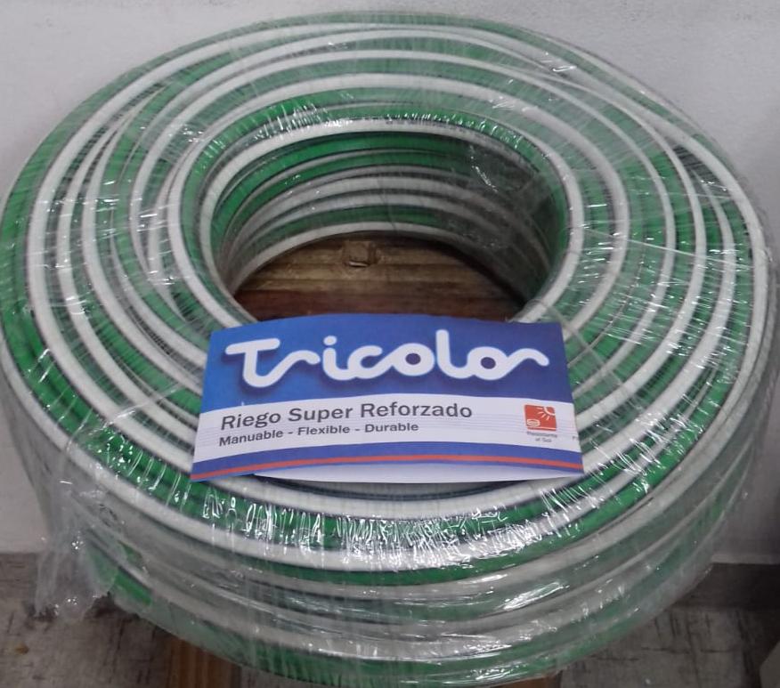 (MGS10) MANGUERA "TRICOLOR PLASTIMET" SUPER REFORZ. 1/2 X 15 MTS. - MANGUERAS - PARA RIEGO