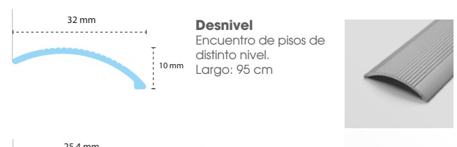 (PERF52) PERFIL DE ALUMINIO VARILLA TERMINACION C/DESNIVEL 95CM - HERRAMIENTAS - REGLAS DE ALUMINIO