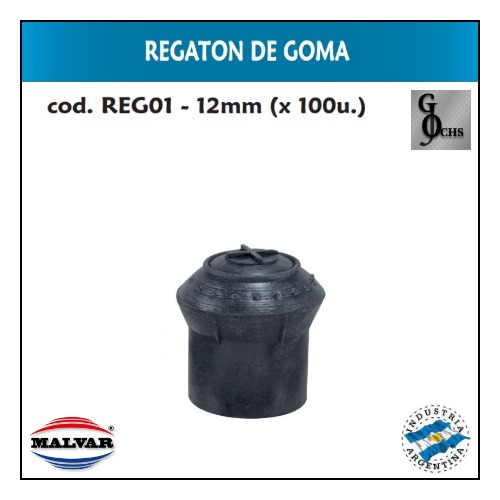 (REG01) REGATON DE GOMA 12 MM. - SANITARIOS - REGATON DE GOMA