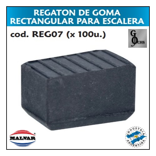 (REG07) REGATON DE GOMA PARA ESCALERA RECTANGULAR - SANITARIOS - REGATON DE GOMA
