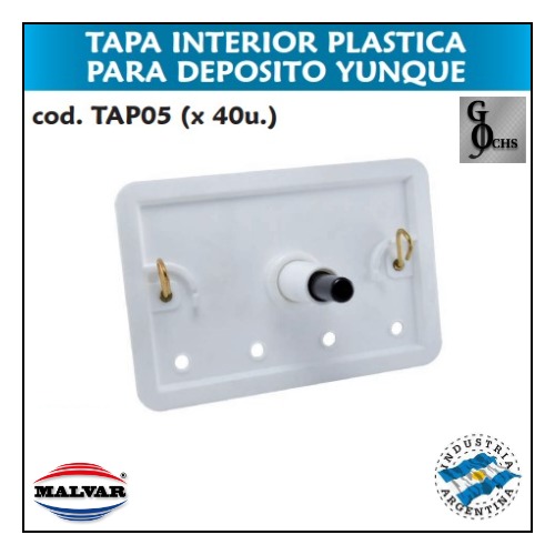 (TAP05) TAPA INTERIOR PLASTICA PARA DEPOSITO YUNQUE - SANITARIOS - TAPAS INT PLAST P/DE