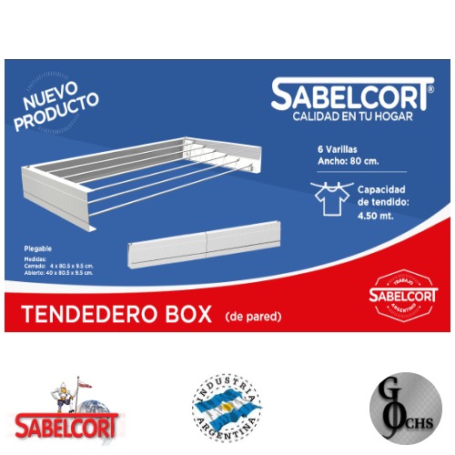 (TEBOX) TENDEDERO BOX (6VARILLAS-80CM ANCHO) "SABELCORT" - TENDEDEROS - EXTENSIBLES Y OTROS