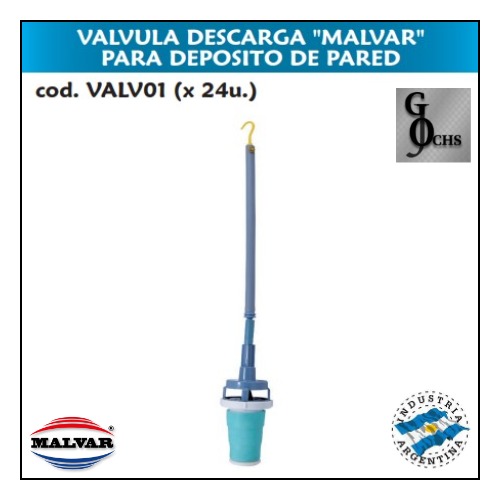 (VALV01) VALVULA DE DESCARGA PARA DEPOSITO PARED "MALVAR" - SANITARIOS - BOYAS