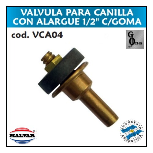 (VCA04) VALVULA PARA CANILLA CON ALARGUE 1/2 CON GOMA - SANITARIOS - VALVULAS PARA CANILL