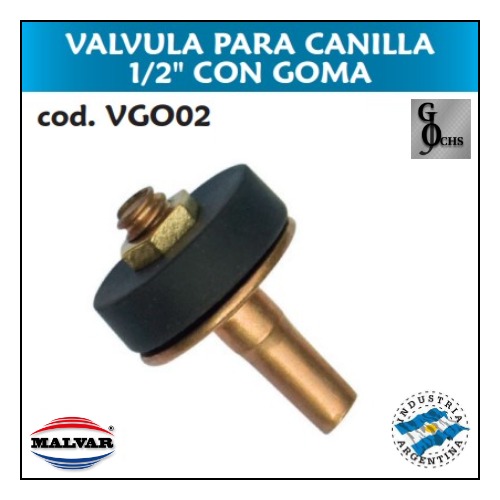 (VGO02) VALVULA PARA CANILLA DE 1/2 CON GOMA - SANITARIOS - VALVULAS PARA CANILL